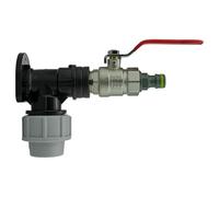 Mdpe Back/Wall Plate for 25mm mdpe Water Supply Pipe with Full Flow Metal Lever Valve+Universal Garden hosepipe Connector