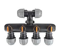 Mdpe CompessionWater Supply Pipe Manifolds Splitters for 25mm Or 32mm Mdpe Pipe,Ideal for Irrigation,2 Way or 4 Way (25mm-4way-tee)