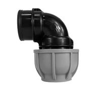 MDPE Compression Connector Fittings 20mm LDPE Water Pipe Elbow Valve Straight (Elbow 20mm - 3/4" BSPF)