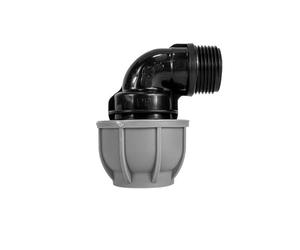 MDPE Compression Connector Fittings 20mm LDPE Water Pipe Elbow Valve Straight (Elbow 20mm - 3/4" BSPM)