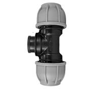 MDPE Compression Connector Fittings 20mm LDPE Water Pipe Elbow Valve Straight (Tee 3 Way 32mm - 3/4" BSPF)