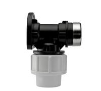 MDPE Compression Connector Fittings 20mm LDPE Water Pipe Elbow Valve Straight (Wall Flange 20mm - 1/2" BSPF)