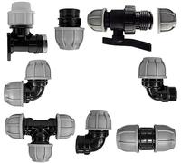 MDPE Compression Connector Fittings 25mm LDPE Water Pipe Elbow Valve Straight (Straight 25mm - 1" BSPF)