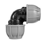 MDPE Compression Fitting PN10 - Elbow 25mm x 25mm - Durable Pipe Connector for Water Supply and Irrigation Systems