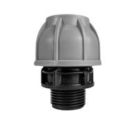 MDPE Compression Fitting PN10 - Straight Joiner 32mm x 3/4" BSPM - Durable Pipe Connector for Water Supply and Irrigation Systems