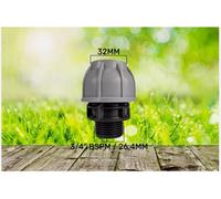 Mdpe Compression Straight Joiner 32mm - 3/4"bspm Coupling Pn10 Water Pipe Joiner