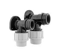 MDPE Compression Wall/Back Plate 20mm or 25mm (20mm-1/2 bspf) for use with mdpe Water Supply Hose/Irrigation Pipe,bsp Thread Outlet (Pack of 1 or 5)