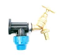 MDPE Compression Wall Plate Elbow (20mm) with 1/2" Brass Bib Tap & Hose Tail