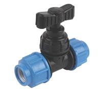 MDPE Plastic Stop Cock 25MM X 25MM, Simple and Quick to Connect Stopcock. Suitable for Below Ground Cold Water, 1 in Pack