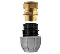 MDPE to Copper Compression Fitting - Durable Elbow, Tee, and Straight Connector for Water Pipes (15mm, 22mm, 28mm) Leak-Proof Design for Plumbing and Irrigation Systems (25mm Straight - 15mm Copper)