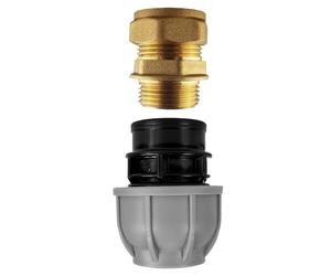 MDPE to Copper Compression Fitting - Durable Elbow, Tee, and Straight Connector for Water Pipes (15mm, 22mm, 28mm) Leak-Proof Design for Plumbing and Irrigation Systems (25mm Straight - 22mm Copper)