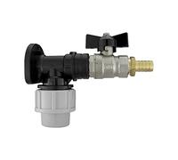 mdpe wall/back plate+full flow metal butterfly valve+1/2" hose barb for 20mm mdpe water supply pipe connection