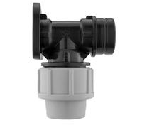 MDPE Wall Plate Elbow Bend Female Threaded Garden Tap Wall Flange 20 25mm (32mm)