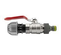 mdpe Water Pipe to Garden Hose Connector with Metal Full Flow Valve,for 20mm,25,or 32mm Pipe,Universal Hose Connection (32mm mdpe- Hose Click-Lock)
