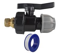 Mdpe Water Supply Pipe Valve to Copper Pipe Compression Fitting Adaptor+PTFE Thread SealTape (32mm mdpe-28mm Copper)