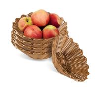 MDPUTY 5 PCS Bread Baskets for Table Round, Plastic Fruit Basket Round Small Woven Bread Basket Serving Wickers Food for Table Restaurant Display Decor
