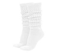 MDR Women's Extra Long Heavy Slouch Cotton Socks Made in USA 1 Pair Size 9 to 11 - White - Large