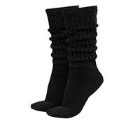 MDR Women's Extra Long & Heavy Slouch Cotton Wear at any Length Socks Made in USA 1 Pair Size 9 to 11 - black - Large