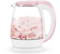 MDRBB Kettles,Glass Electric Kettle,Eco Water Kettle with Illuminated Led,Bpa Free Cordless Water Boiler with Stainless Steel Inner Lid Bottom,Fast Boil Auto-Off Boil-Dry Protection,1.8L 1500W/Pink