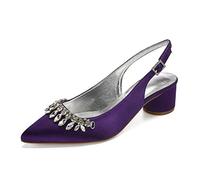 Mdrcg Party Shoes for Women,Open Toe Lace Up,Low Heels,Wide Fit Heels,Block Heels,Fashion Stilettos,Pointed Toe Ankle Strap High Heels,Evening,Prom,Sandals,dark purple,39