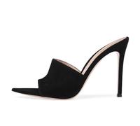 Mdrcg Women's Open Toe Sandals Sexy Point Stiletto Mules for Wedding Dress Slim High Heel Shoes,Black,12