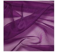 MDS Pack of 10 Yard Sheer Organza Fabric for Wedding Party Home Event Banquet Decorations, Backdrop Curtain Craft Dress Sewing Fashion DIY Crystal Organza Tulle Fabric Bolt 44” Wide - Dark Purple