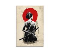 MDSAFPLAE Japanese Geisha Warrior Poster Poster Decorative Painting Canvas Wall Posters And Art Picture Print Modern Family Bedroom Decor Posters 24x36inch(60x90cm)