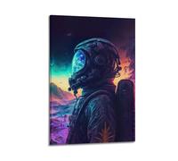 MDSAFPLAE Neon Landscape Astronaut Poster Poster Decorative Painting Canvas Wall Posters And Art Picture Print Modern Family Bedroom Decor Posters 20x30inch(50x75cm)