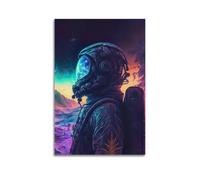 MDSAFPLAE Neon Landscape Astronaut Poster Poster Decorative Painting Canvas Wall Posters And Art Picture Print Modern Family Bedroom Decor Posters 20x30inch(50x75cm)