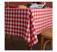 MDSIOKHJ Christmas Table Cloth Red Green Plaid Table Cloth Cotton Christmas Party Rectangle Tablecloth Dining Cover For Picnic BBQ Home Decor Mantel(Red and white plaid,60x60CM (2pcs))