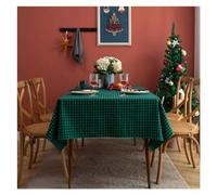 MDSIOKHJ Christmas Table Cloth Red Green Plaid Table Cloth Cotton Christmas Party Rectangle Tablecloth Dining Cover For Picnic BBQ Home Decor Mantel(Navy green plaid,60x60CM (2pcs))