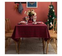 MDSIOKHJ Christmas Table Cloth Red Green Plaid Table Cloth Cotton Christmas Party Rectangle Tablecloth Dining Cover For Picnic BBQ Home Decor Mantel(Navy red plaid,60x60CM (2pcs))