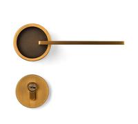 MDSIOKHJ Door Handle Replacement Separate Lock Bedroom Door Indoor Mute Mechanical Wood Modern Simple Yellow Bronze American Hand
