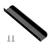 MDSIOKHJ Drawer Handles Hidden Cabinet Pulls Cabinets Aluminum Alloy Drawers Wardrobe Rounded Edge Concealed Handle Furniture(Black,12cm)