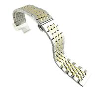 MDSIOKHJ Metal Watch Strap 16mm 18mm 19mm 20mm 21mm 22mm 316L Solid Full Stainless Steel Watch Strap Butterfly Clasp Band Bracelet Accessories for Men Women(Silver Gold,16mm)