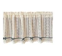 MDSIOKHJ Short Curtains Rustic Crochet Short Curtain Valance With Dark Green Bow Kitchen Cafe Topper Restaurant Window Treatment Decor for Bedroom(1 Panel W100xH45cm)