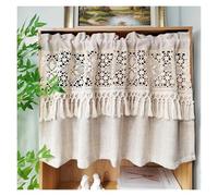 MDSIOKHJ Short Curtains Short Curtain Crochet Lace Tassels Drapes Perfect For Kitchen Cafe Window Doorway Rustic Charm Living Room Decor for Bedroom(1 Panel W200xH90cm)