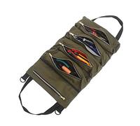 MDSTOP Green Multi-Purpose Tool Roll Up Bag, Waxed Canvas Tool Organizer Bucket, 5-Compartment Portable Tool Box