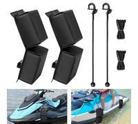 MDSTOP PWC Fender Bumper, Boat Fender Bumper with Two Elastic Cords, Two Boat Dock Rope, for Jet Ski Dock Fenders Boat Bumpers, 14x6x3.2inch (Black, 14x6x3.2inch)