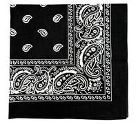 MDSTYLE Extra Large Bandana 68.5cm x 68.5cm 100% Cotton for Men & Women Paisley Handkerchief Headband Scarf Jumbo Bandanas (Black)