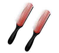 MDSTYLE Hair Brush for Curly, Thick, Wavy and Coily Hair - Curl Defining, Detangling, Styling, Blowdrying, Shaping - 9 Row Detangler Brush for Women and Men - Dry or Wet (Black Small 2pcs)