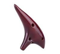 mdtep 12 Holes Ceramic Ocarina Flute Alto C Smoked Burn Submarine Style Musical Instrument with Music Score for Music Lover Beginner Practical ocarina (Color : Red)