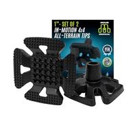 MDUB Medical All Terrain Tip - Heavy Duty Design Cane or Crutch Tip - Sand, Snow, Dirt, and Rain Tip for 1" Shafts | Black | 2 Pack