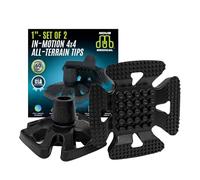 MDUB Medical All Terrain Tip - Heavy Duty Design Cane or Crutch Tip - Sand, Snow, Dirt, and Rain Tip for 1" Shafts | Black | 2 Pack