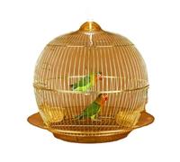MDWZH Birdcage Round Wrought Iron Vintage Portable Gold for Budgie