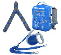 MDXONE Kids Snowboard Ski harness Trainer with retractable leash and Absorb bungees (BLUE)