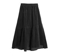 MdybF Black skirt Corduroy Long Skirt Autumn Winter Women's High Waist Elastic Waist Skirts Skort Fashion Clothing-black-l