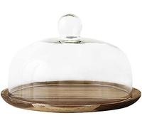 MDybf Cake Dome With A Tray Household Pastry Box Retro Bread Tasting Tray Transparent Glass Dustproof Food (Size : 20.3 * 20.3 * 15.5CM)