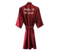 MdybF Dressing Gown Bride Robe Women Burgundy Robe Satin Silk Robes Wedding Bridal Bridesmaid Robes Bathrobe Sleepwear Silk Dress-Mother Of The Bride-S