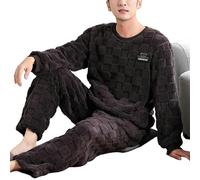 MdybF Fleece pyjamas men Winter Thicken Flannel Sleepwear For Sleeping Men'S Pajamas Set Cartoon Pajama Warm Loose Comfortable Pijama Hombre